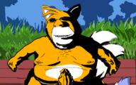 animal arm bench biting_lip chest_hair creepy distorted drawn_background evil fat foot fox full_body genitalia glasses grass hand implied_rape leg nipple nsfw ominous penis sega shadow sitting smile sonic sonic_the_hedgehog soy_parody soyjak stubble subvariant:hornyson tails_(sonic) testicles tree variant:cobson vein veiny_cock video_game // 1762x1115 // 233.0KB