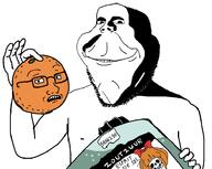 2soyjaks arm closed_mouth glasses holding_object mymy ominous ongezellig open_mouth orange smile soyjak stubble subvariant:henry text variant:gapejak variant:soyak // 932x741 // 103.3KB