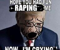 bloodshot_eyes crying donald_trump open_mouth text variant:cryboy_soyjak // 783x655 // 601.2KB