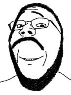 beard bushy_eyebrows closed_mouth glasses hair hairy moustache smile subvariant:wholesome_soyjak variant:gapejak // 600x800 // 17.0KB