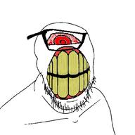 angry bloodshot_eyes clenched_teeth glasses one_eye red_eyes soyjak stubble variant:feraljak yellow_teeth // 1500x1500 // 294.2KB