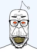 antenna bald bloodshot_eyes creepy full_head grin hair looking_at_you nose orange_eyes reddit reddit_moment redditard rotten_teeth shiny_eyes smile subvariant:chudplier subvariant:redrawn_chudplier subvariant:redrawn_plier variant:chudjak variant:markiplier_soyjak white_skin wrinkles // 900x1364 // 64.8KB