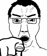 angry animated ext=gif eyebrows glasses hair open_mouth pointing pointing_at_viewer subvariant:chuddy variant:chudjak vein wrinkles // 800x957 // 639.4KB