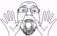 animated balding hand hands_up jazz_hands open_mouth stubble variant:bernd white_background white_skin // 600x379 // 107.2KB