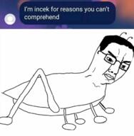 animal antenna bug closed_mouth grasshopper incel message pun soyjak text typo variant:chudjak // 720x734 // 245.9KB