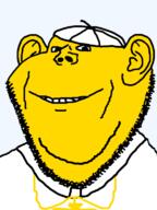 catholic clothes ear hat jan_paweł_2 john_paul_2 necklace pope priest soyjak variant:impish_soyak_ears yellow_skin // 574x768 // 115.7KB