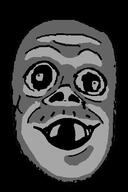 baby dark deformed mustache ominous open_mouth shadow smile soyjak stubble subvariant:jacobson variant:a24_slowburn_soyjak // 296x444 // 18.5KB