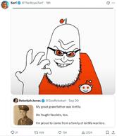 antenna antifa bald black_glasses evil eyes full_head hand mouth nose open_eyes open_mouth orange_eyes orange_shirt reddit redditard smile stubble syndrome_(the_incredibles) teeth teeth_showing the_incredibles twitter variant:syndromejak white_skin white_teeth x x_(social_network) xitter // 1159x1337 // 103.3KB