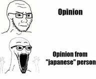 arm concerned frown glasses hand hands_up impact_font japan open_mouth opinion soyjak soyjak_comic stubble subvariant:soyak_(irritated) subvariant:wewjak text thing_japanese variant:soyak // 583x479 // 123.7KB