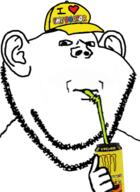 cap clothes drinking drinking_straw energy_drink hat monster_energy variant:impish_soyak_ears // 456x626 // 126.0KB