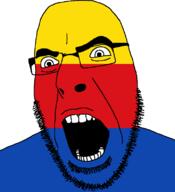 angry flag flag:north_holland full_head glasses hair looking_to_the_right netherlands north_holland open_mouth soyjak stubble teeth variant:cobson // 721x789 // 19.6KB