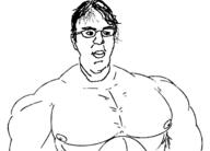antiwork arm buff closed_mouth doreen_ford ear glasses hair nipple oekaki redraw soyjak tranny variant:chudjak // 622x448 // 33.4KB
