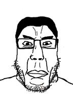 glasses hair merge mouth_closed series:fusionjaks stubble subvariant:chudplier2 variant:chudjak variant:markiplier_soyjak // 600x800 // 23.0KB