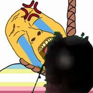 anger_mark closed_eyes closed_mouth colored_tongue crying cunny flag:imperial_japan flag:minor_attracted_person glasses hair hanging mlg no_scope open_mouth pedophile rope smirk sniper soyjak spinning stubble suicide teeth template tongue variant:bernd variant:soyak video yellow_skin yellow_teeth 😭 // 1080x1080, 10.2s // 11.0MB