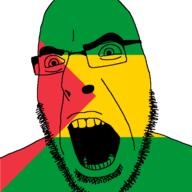 angry country flag glasses open_mouth sao_tome_and_principe soyjak stubble variant:cobson // 721x720 // 14.7KB