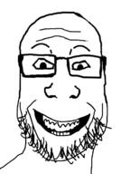 glasses mark_zuckerberg merge open_mouth smile soyjak stubble variant:mark_zuckerberg variant:markiplier_soyjak // 544x726 // 72.5KB