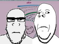 2soyjaks are_you_soying_what_im_soying bald big_eyebrows closed_mouth cursed_image distorted looking_to_the_right low_resolution pixelated skinwalker soyjak_party subvariant:neutralplier variant:gapejak variant:markiplier_soyjak virus // 1247x935 // 130.2KB