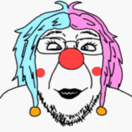 animated clown clown_nose colorful_hair giggly_goon_clown glasses hair hand heterochromia holding_object irl lipstick makeup mascara masturbation pointing red_nose sharp_teeth sign smile soyjak stubble tranny tweet twitter variant:bernd // 255x246 // 2.9MB