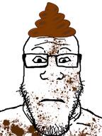 closed_mouth clothes glasses hat neutral poop soyjak stubble subvariant:neutralplier variant:markiplier_soyjak // 600x800 // 242.5KB