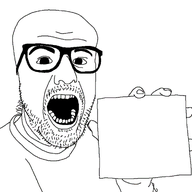 animated clothes glasses hand holding_object open_mouth soyjak stubble variant:unknown // 1265x1559 // 69.9KB