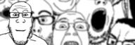animated banner closed_mouth glasses multiple_soyjaks open_mouth soyjak_party stubble talking variant:bernd variant:chudjak variant:markiplier_soyjak variant:nojak variant:soyak // 300x100 // 33.0KB
