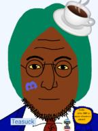 a10_eyes award blond brimmiest_comments_section☣️☣️☣️_do_not_enter☣️☣️☣️ clothes cup discord discord_logo_facial_mark facial_mark fnf fnf_pedo fnfpedo glasses hair john_lennon lennonjak meta:soyduel_took_place_in_comment_section self_insert soyjak stubble suit suit_and_tie swastika tea teasuck_(user) trend:aryan variant:lennonjak variant:unknown // 600x800 // 96.4KB