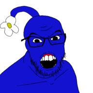 angry blue_eyes flower glasses open_mouth pikmin plant stubble variant:feraljak // 1500x1500 // 40.2KB