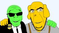 animal badge central_intelligence_agency clothes dog friendship glasses glowing green_skin janny necktie no_more_brother_wars smile stubble suit sunglasses suspenders variant:cobson variant:feraljak yellow_skin // 1920x1080 // 426.3KB