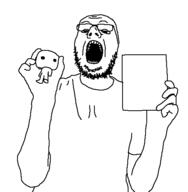 clothes full_body funko_pop glasses holding_object open_mouth soyjak stubble template tshirt variant:gapejak // 474x484 // 4.1KB