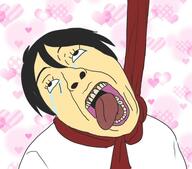 anime attack_on_titan clothes crying hair hanging heart open_mouth soyjak suicide tongue variant:bernd white_skin // 960x843 // 55.6KB