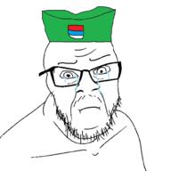 closed_mouth clothes country crying flag flag:srpska glasses hat serbia soyjak srpska stubble variant:feraljak // 1000x1000 // 159.5KB
