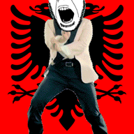 albania animated country dance flag flag:albania full_body gangnam_style glasses irl open_mouth push_pin reichsadler soyjak sticky stubble variant:cobson // 300x460 // 397.4KB