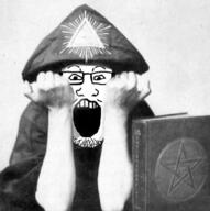aleister_crowley glasses irl occult open_mouth soyjak stubble variant:markiplier_soyjak // 488x490 // 59.6KB