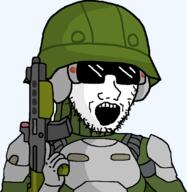 cortex_command holding_gun holding_object holding_rifle open_mouth soldier stubble uniform variant:soyak // 1048x1076 // 40.8KB