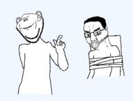 2soyjaks animated arm bondage chair closed_eyes closed_mouth glasses hair hand smile soyjak variant:chudjak variant:impish_soyak_ears // 544x416 // 17.7KB
