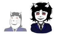 animal anthro art artist:superterrydavisfan48 black_hair bloodshot_eyes cat cat_ear clothes drawing eyebags fanarts hair meta:namefags moistpepper_(user) nose red_eyes smile subvariant:massjak subvariant:massmeowjak suit suit_and_tie variant:gapejak whisker white_background // 819x485 // 121.4KB
