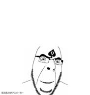 animated bbc glasses poyopoyo queen_of_spades smile smug soyjak stubble tattoo text variant:cobson zoomzoom // 382x400 // 400.4KB