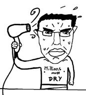 angry arm closed_mouth dry glasses hair hand holding_object millions_must_die nipple soyjak subvariant:chudjak_front subvariant:pol_face text towel variant:chudjak wet // 650x720 // 14.2KB