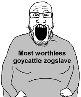 body clothes fat forehead_lines glasses goy looking_at_you open_mouth stubble text variant:markiplier_soyjak white_background // 1185x1418 // 22.3KB