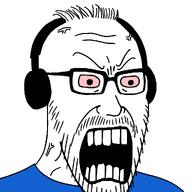 angry bloodshot_eyes glasses headphones meta:get open_mouth rage soyjak stretched_mouth stubble variant:stantonson vein // 1024x1024 // 36.7KB