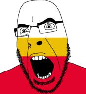 country flag flag:lesser_poland full_head glasses hair lesser_poland looking_to_the_right open_mouth poland soyjak stubble teeth text variant:cobson voivodeship // 721x789 // 19.2KB