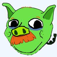 angry_birds baby deformed ear green_skin mustache orange_hair pig snout soyjak stubble subvariant:nathaniel tail variant:gapejak // 576x576 // 41.5KB