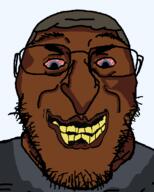 blue_eyes brown_hair brown_skin meta:Not_OC rotten_teeth series:fusionjaks subvariant:bruceson template variant:bernd variant:markiplier_soyjak // 449x561 // 30.6KB