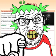4chan 4cuck 4cuck_pedo_nigger angry anime b& banning green_hair hair pointing pointing_at_viewer red_shirt shaking variant:feraljak wrinkles yotsoyba // 1362x1354 // 270.0KB