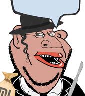 big_nose brown_skin fat glasses happy_merchant israel israeli jewish_nose judaism kike mutt scalpel speech_bubble speech_bubble_empty subvariant:impish_amerimutt variant:impish_soyak_ears // 795x900 // 210.4KB