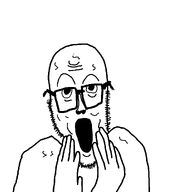 bald frame glasses hand hands_on_face no_hair no_teeth open_mouth stubble variant:unknown white_background wrinkles // 900x1000 // 18.3KB