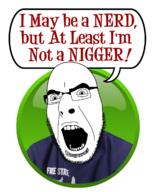 angry glasses nerd nigger niggermania open_mouth soyjak speech_bubble sproke stubble text variant:cobson // 960x1200 // 664.3KB