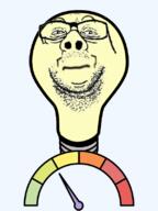 glasses lightbulb meta:tagme meter nose nostrils stubble variant:reaction_soyjak // 600x800 // 109.1KB