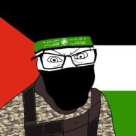 angry camouflage clothes flag flag:palestine glasses hamas headband mask military palestine palestinian soyjak user:warrior-z variant:feraljak // 1500x1500 // 8.6MB