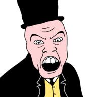 angry clothes hat open_mouth soyjak suit the_fat_controller thomas_the_tank_engine top_hat variant:feraljak white_skin // 2048x2048 // 51.2KB